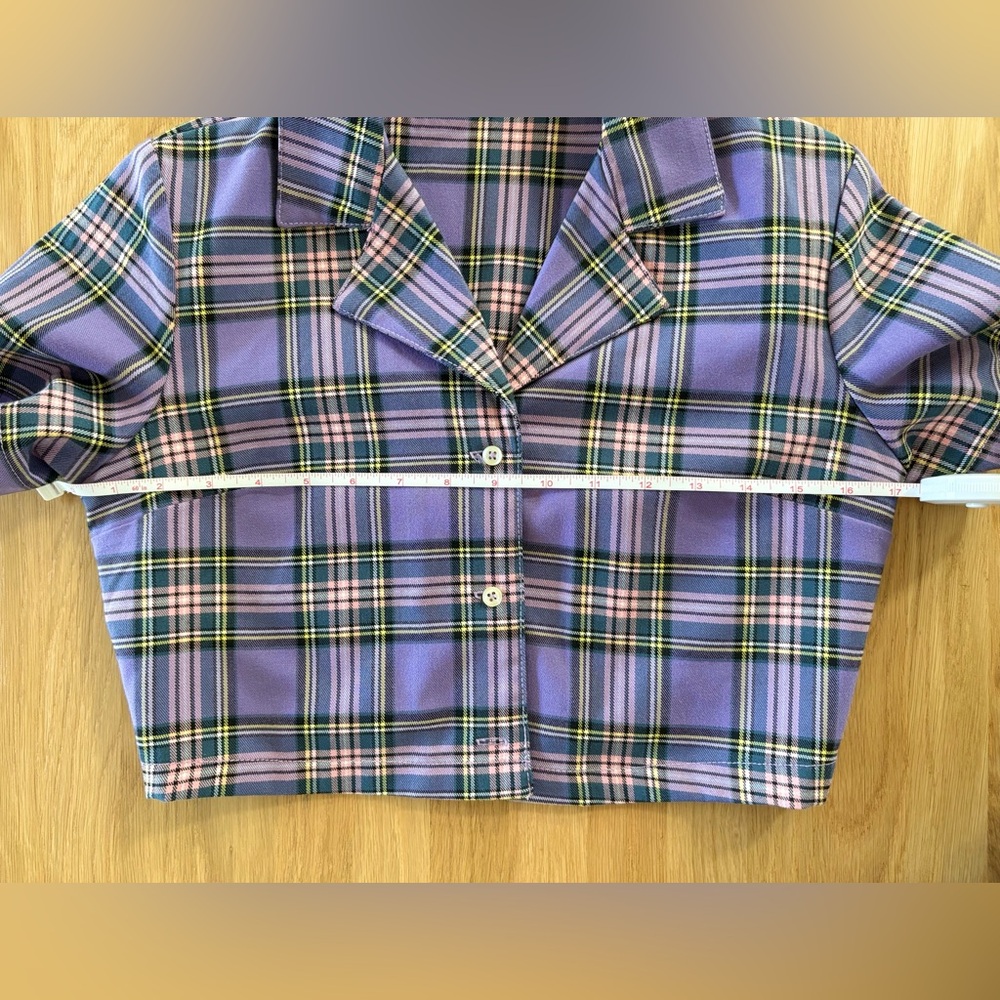 Brandy Melville Cara Skirt & Vivian Top Purple Plaid Matching Set Y2K - Picture 4 of 11